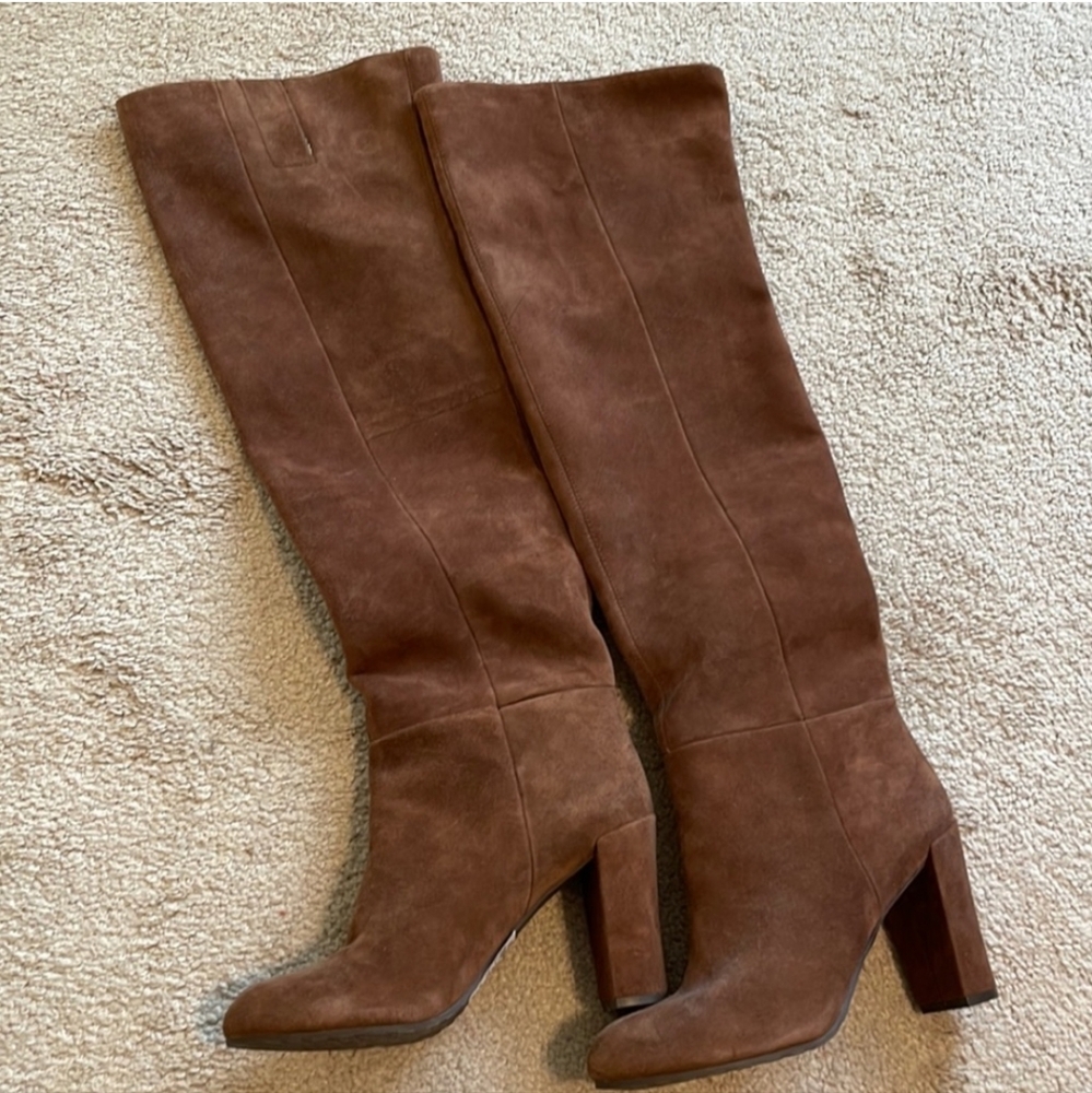 Nine West Genuine Brown Suede Over the Knee Boots 7.5